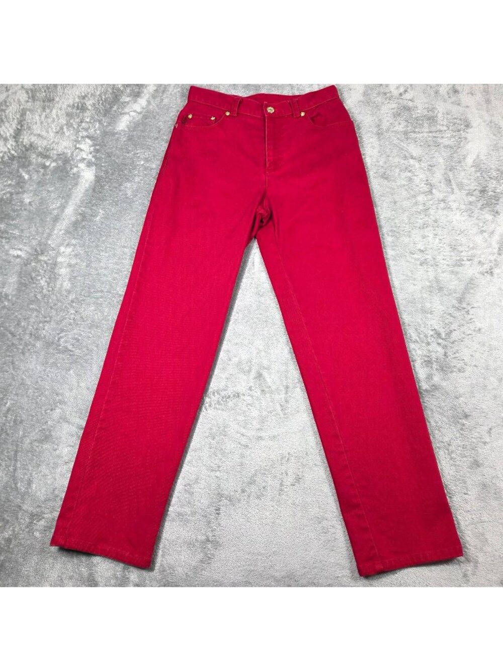 Vintage Lauren Ralph Lauren Jeans 4 Petite Red Stretch Denim Preppy Holiday 90s